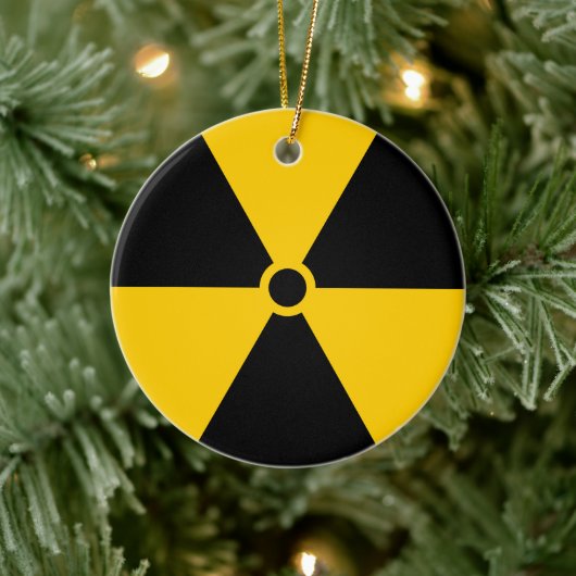 Geel en zwart van de radioactieve kernreactor keramisch ornament (Boom)
