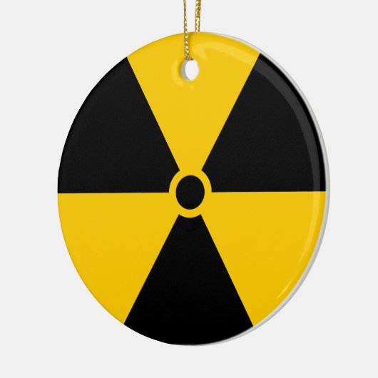 Geel en zwart van de radioactieve kernreactor keramisch ornament (Links)