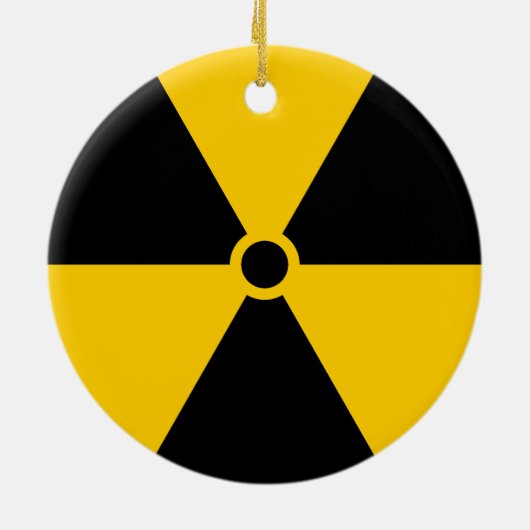 Geel en zwart van de radioactieve kernreactor keramisch ornament (Achterkant)