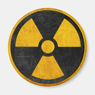 Geel en zwart van de radioactieve kernreactor magneet