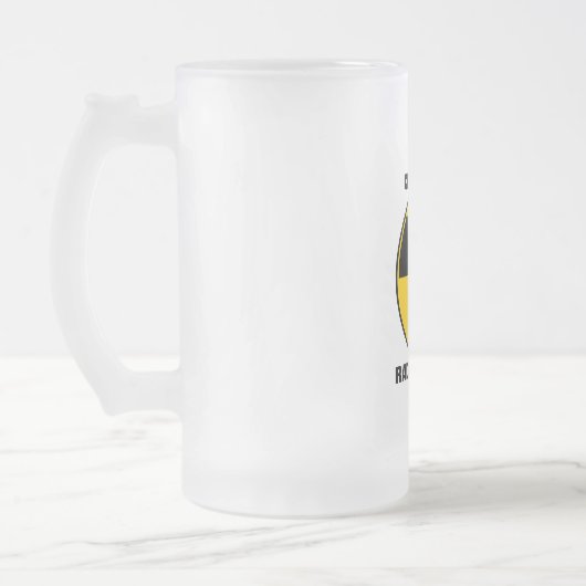 Geel en zwart van de radioactieve kernreactor matglas bierpul (Links)