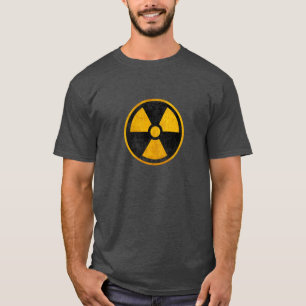 Geel en zwart van de radioactieve kernreactor t-shirt