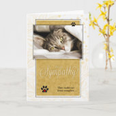 Geel en zwart verlies van sympathie voor kattenhui kaart (Gele Bloem)