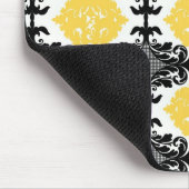 Geel en zwart vochtig bloempatroon muismat (Hoek)