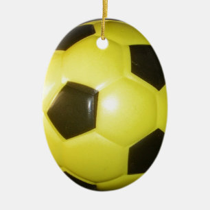 Geel en Zwart Voetbal Abstract Ontwerp Keramisch Ornament