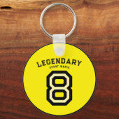 Geel en Zwart Voetbal Naam Geschenk Sleutelhanger (Achterkant)