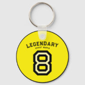 Geel en Zwart Voetbal Naam Geschenk Sleutelhanger (Achterkant)