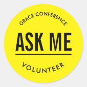 Geel en zwart vragen me vrijwillig sticker (Voorkant)