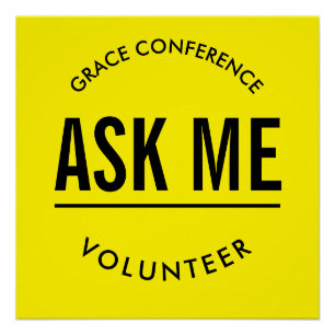 Geel en zwart vragen me vrijwilliger perfect poster