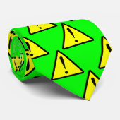 Geel en zwart waarschuwingssymbool op Neon Green S Stropdas (Opgerold)