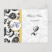 Geel en zwart-wit schuifbalken briefkaart (Achterkant)