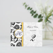 Geel en zwart-wit schuifbalken briefkaart (Staand voorkant)