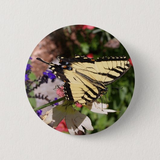 Geel en zwart-witje ronde button 5,7 cm (Voorkant)