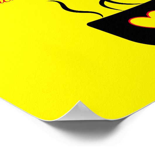 Geel en zwart-witteken voor keuken poster (Hoek)