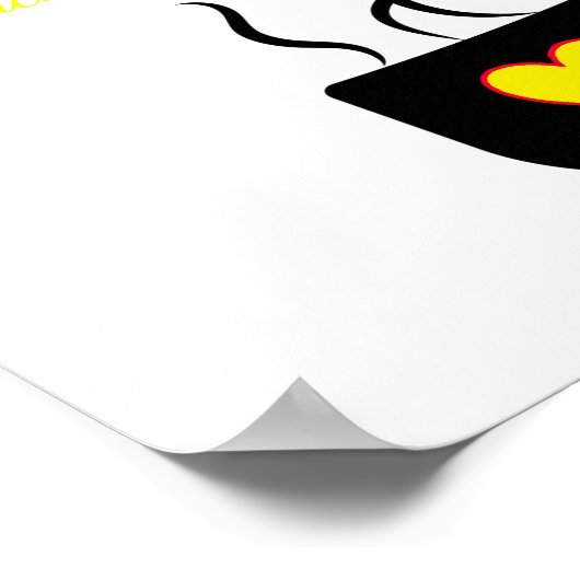 Geel en zwart-witteken voor keuken poster (Hoek)