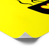 Geel en zwart-witteken voor keuken poster (Hoek)