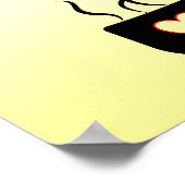 Geel en zwart-witteken voor keuken poster (Hoek)