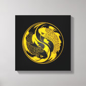 Geel en Zwart Yin Yang Koi Vis Canvas Afdruk (Voorkant)