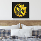 Geel en Zwart Yin Yang Koi Vis Canvas Afdruk (Insitu (Slaapkamer))