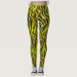 Geel en zwart Zebra print Leggings