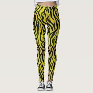 Geel en zwart Zebra print Leggings
