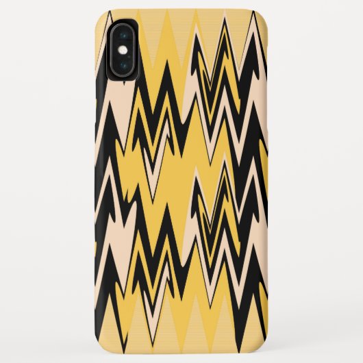 Geel en zwart Zigzag Abstract Chevron Case-Mate iPhone Case (Achterkant)