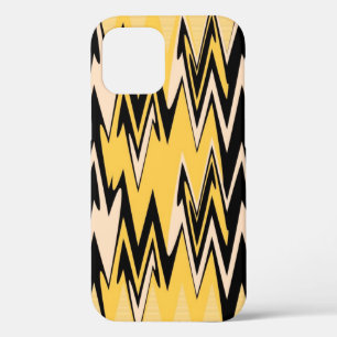 Geel en zwart Zigzag Abstract Chevron Case-Mate iPhone Case