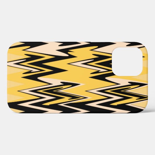 Geel en zwart Zigzag Abstract Chevron Case-Mate iPhone Case (Achterkant (horizontaal))