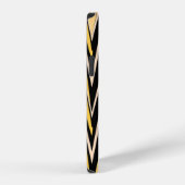 Geel en zwart Zigzag Abstract Chevron iPhone Hoesje (Rechterkant)