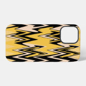 Geel en zwart Zigzag Abstract Chevron iPhone Hoesje (Achterkant horizontaal)