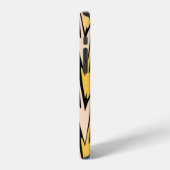 Geel en zwart Zigzag Abstract Chevron iPhone Hoesje (Linkerkant)