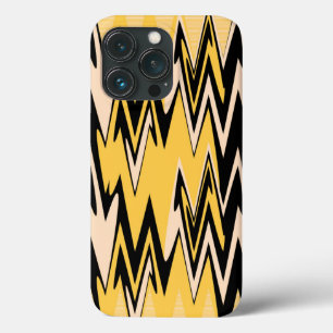 Geel en zwart Zigzag Chevron Pattern Case-Mate iPhone Case