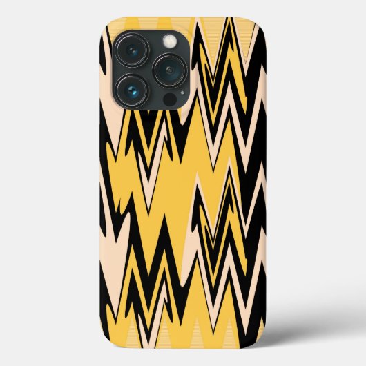Geel en zwart Zigzag Chevron Pattern Case-Mate iPhone Case (Achterkant)