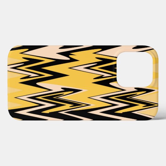 Geel en zwart Zigzag Chevron Pattern Case-Mate iPhone Case (Achterkant (horizontaal))