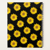 Geel en Zwart Zonnebloem Patroon Aangepaste Naam Planner (Achterkant)
