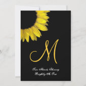 Geel en zwart zonnebloembindpapier kaart (Achterkant)