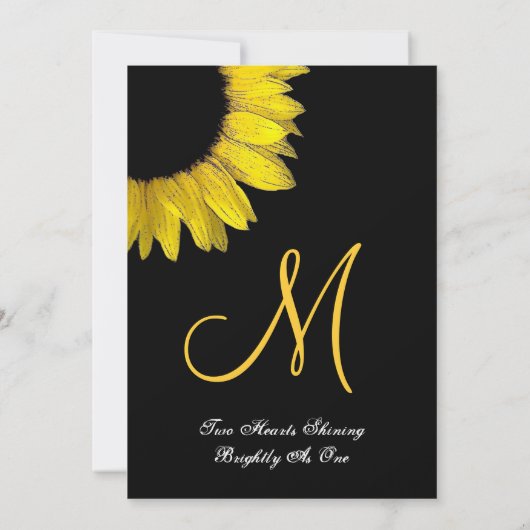 Geel en zwart zonnebloembindpapier kaart (Achterkant)