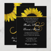 Geel en zwart zonnebloembindpapier kaart (Voorkant / Achterkant)