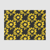 Geel en zwart zonnebloempatroon tissuepapier (Voorkant)