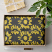 Geel en zwart zonnebloempatroon tissuepapier (Geschenk)