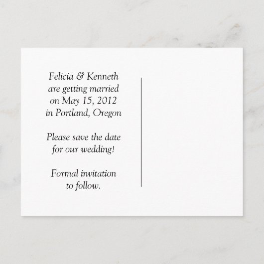 Geel en Zwarte Foto Save The Date Aankondigingskaart (Achterkant)