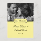 Geel en Zwarte Foto Save The Date Aankondigingskaart (Voorkant)