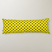 Geel en zwarte polka stippen lichaamskussen (Achterkant)