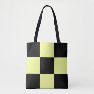 Geel en Zwarte Ruitjes Tote Bag
