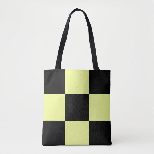 Geel en Zwarte Ruitjes Tote Bag (Voorkant)