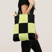 Geel en Zwarte Ruitjes Tote Bag (Dichtbij)