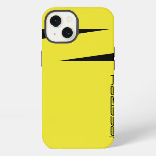 Geel en Zwarte Streep, Minimalistisch, Naam, iPhone 13 Hoesje