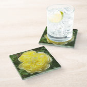 Geel Engels Roos Foto Square Glass Onderzetter Glazen Onderzetter (Schuin)