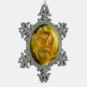 Geel Engels Roos Tin Sneeuwvlok Ornament (Links)