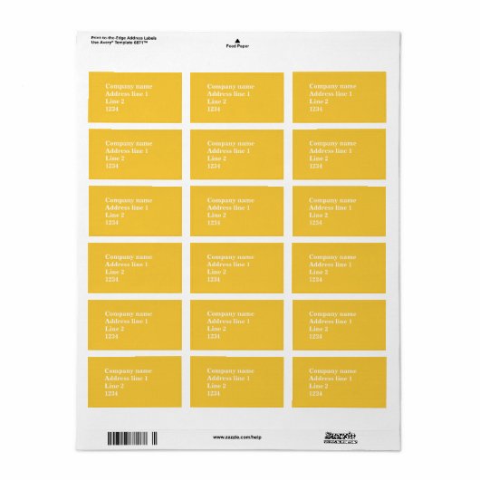 Geel Etiket (Full Sheet)